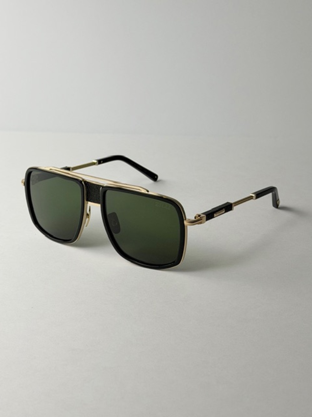 Zilli ZL 65092 C02 Black/Gold Green Lenses Sunglasses New Authentic